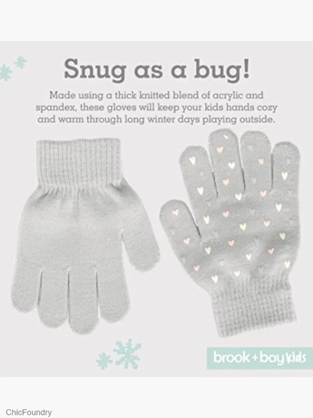 3 Pack Kids Winter Gloves - Soft Warm Stretchy Knit Gloves for Boys & Girls